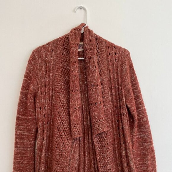 ROSIE NEIRA ANTHROPOLOGIE Alldays Cardigan Rust Brown Red Long Sweater NO BUTTON - Picture 4 of 15